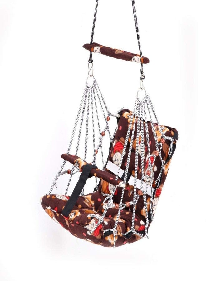 Mahi Enterprise? Cotton Swing for Kids Baby's Children Folding and Washable 1-3 Years with Safety Belt Home Garden Jhula for Babies for Indoor Outdoor(Multicolor) - Image 3