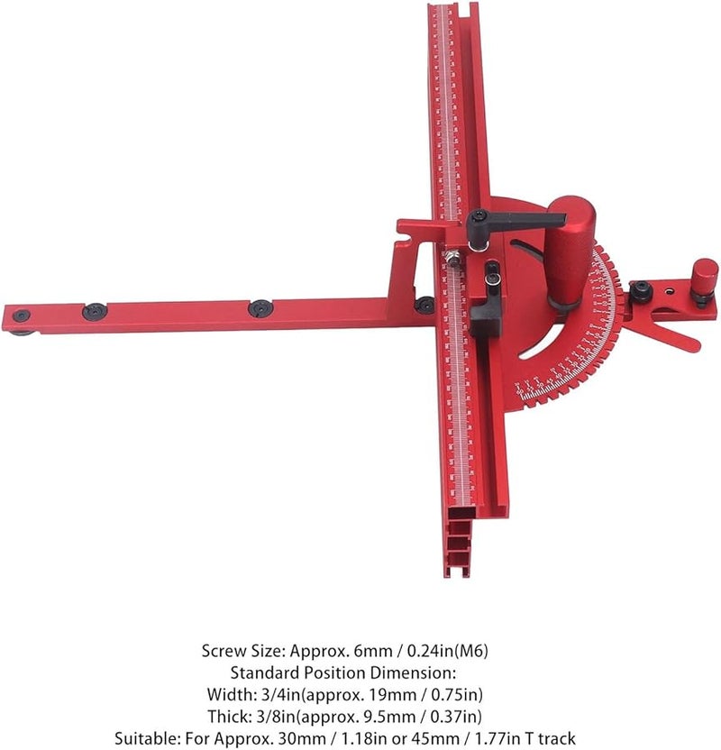 Precision Table Saw Miter Gauge System With Limit Stop And Fence Accessory - Image 5