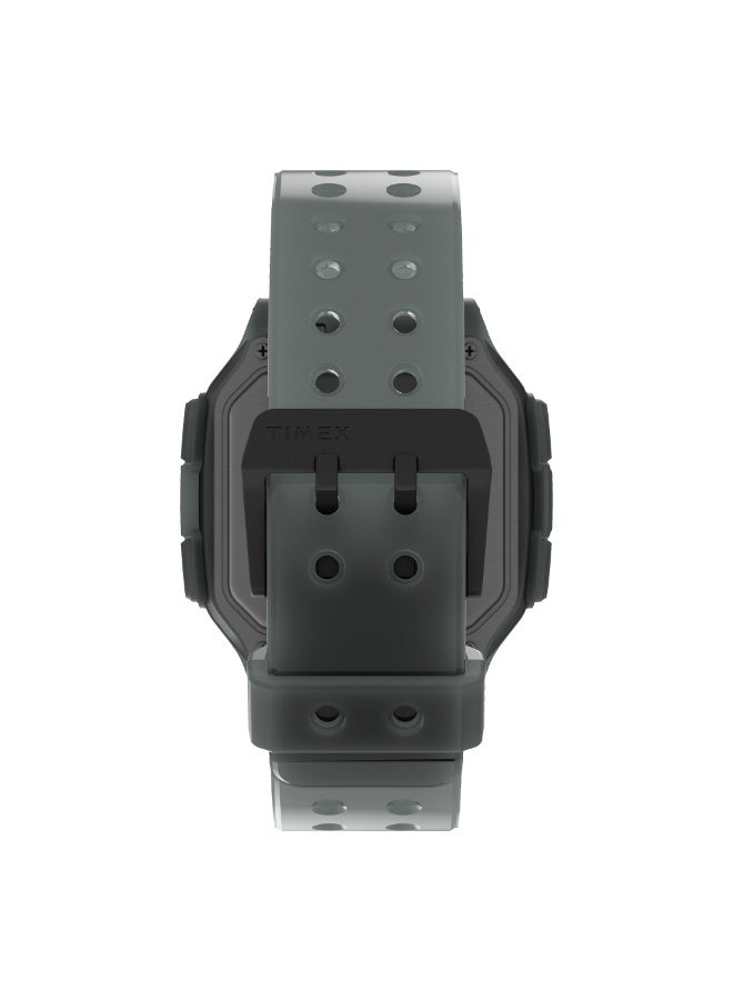 تيميكس ساعة TIMEX الرقمية ذات الأمر الحضري TW2U56400  رمادي سيليكون للرجال، متينة وأنيقة - Image 3