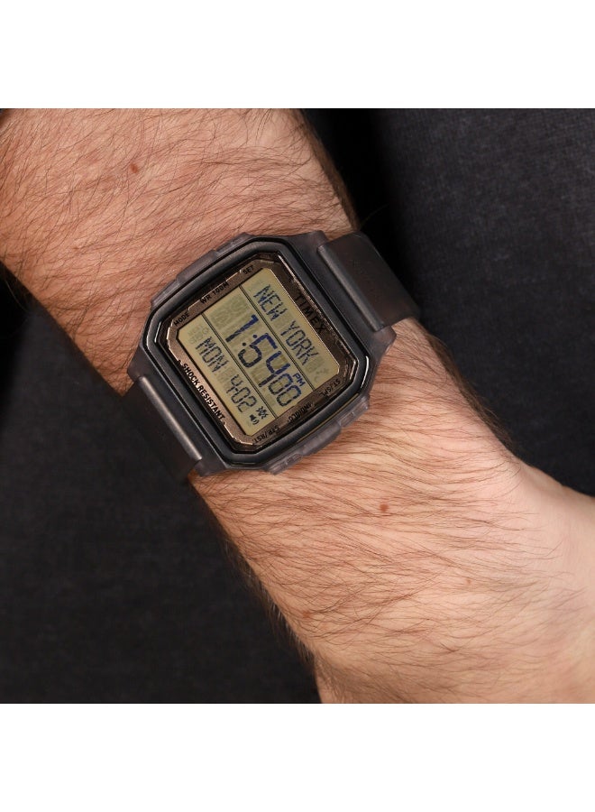 تيميكس ساعة TIMEX الرقمية ذات الأمر الحضري TW2U56400  رمادي سيليكون للرجال، متينة وأنيقة - Image 5