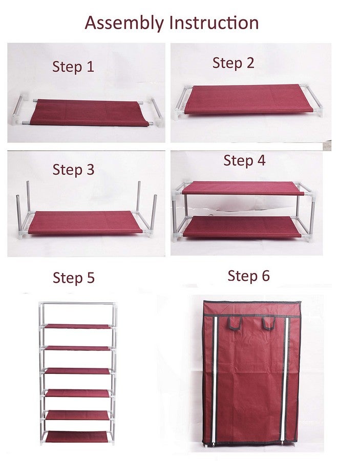 Ebee Grey 6 Shelves Collapsible Plastic Shoe Rack, 29.7 x 57.9 x 119.4 cm - Image 4