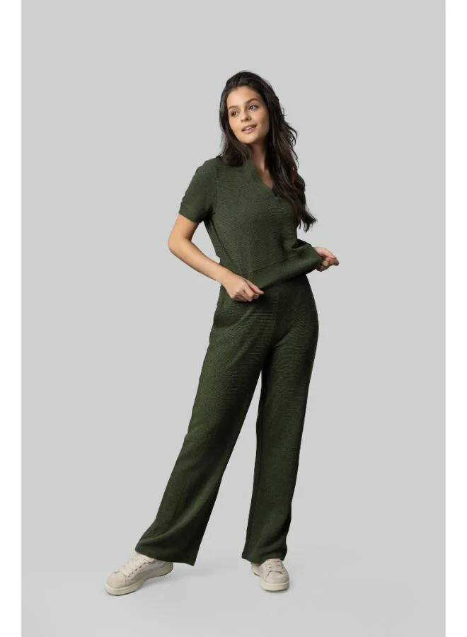 نسيسيرا Olive Ottoman Rib Polo Set