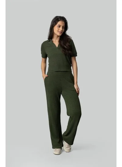 نسيسيرا Olive Ottoman Rib Polo Set