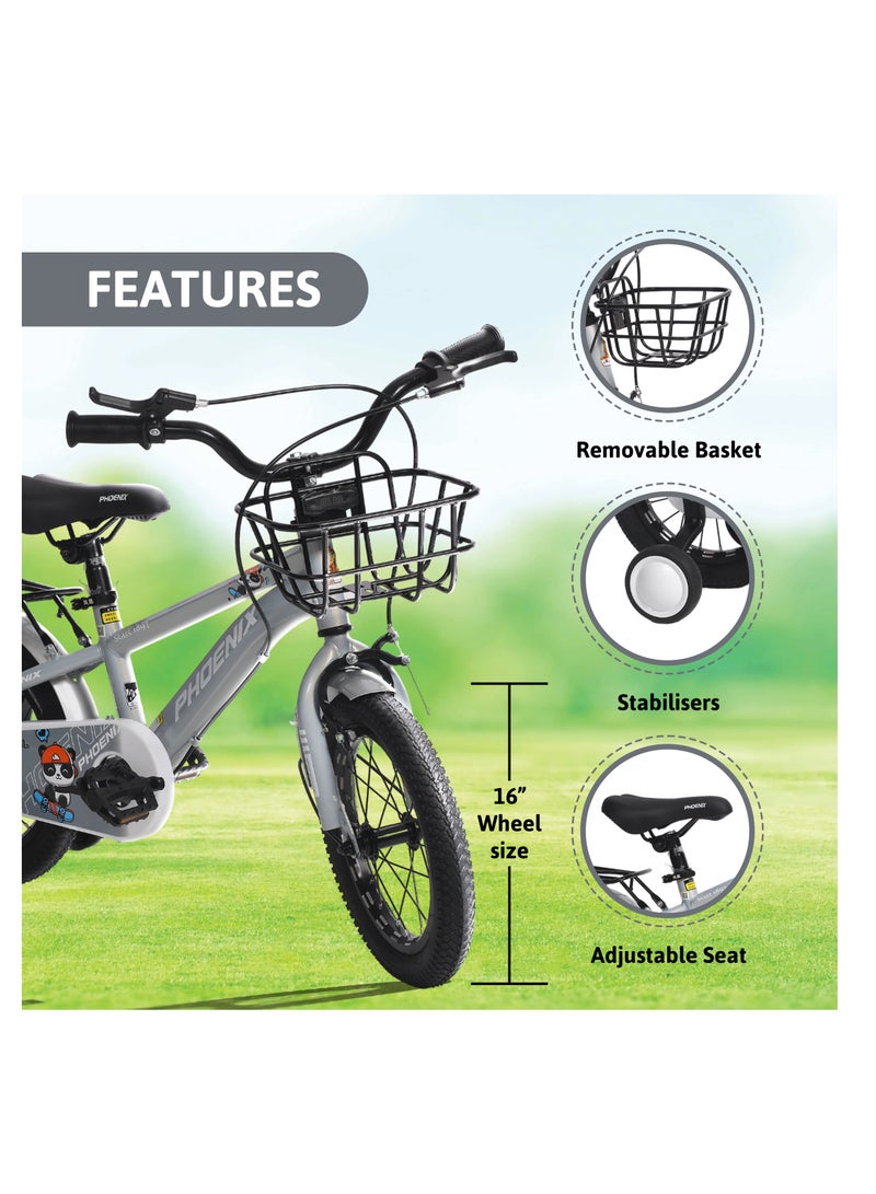 ENDLESS  Premium Quality Kid's Bike with Carbon Steel Frame With Basket|For Age 4 to 6 Years|16" Cycle with Aluminum Rim, Dual Brake, High Quality Training Wheels, Fender & 2.125" Wide Tyres  - Image 2