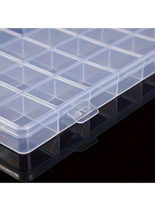 3pcs Modern 28 Grid Transparent Jewelry Storage Box with Fixed Partition - Image 4