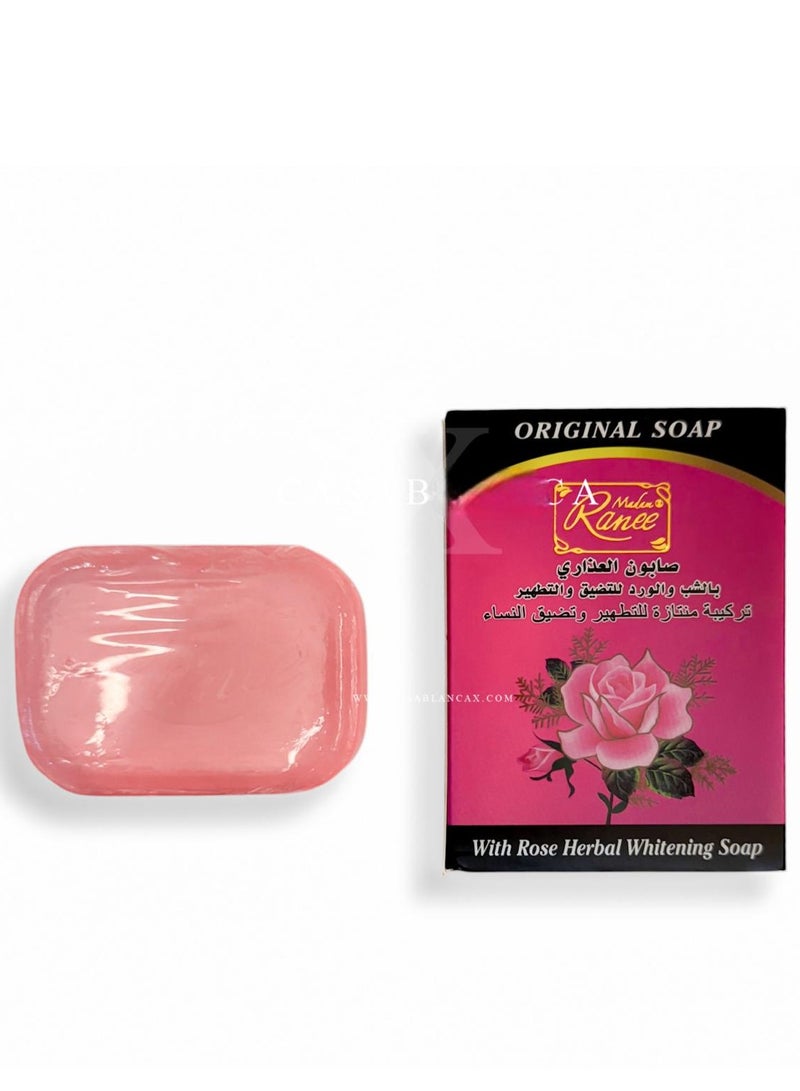 Moroccan Virgin Soap Bar with Alum & Rose – Natural Skin Tightening & Purifying Cleanser for Women – Traditional Hammam Soap for Soft, Glowing Skin 2 packs  - Image 1