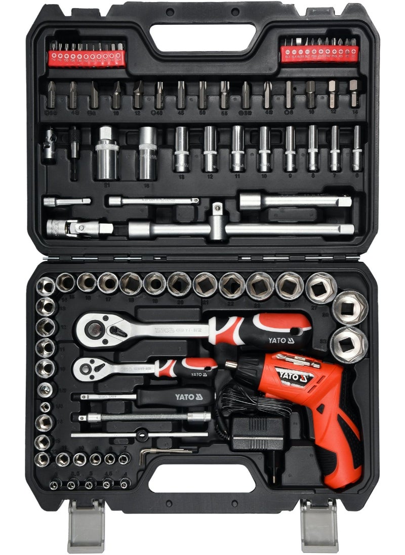 YATO Tool Set w/Cordless Screwdriver 100pcs YT-12685 - pzsku/Z40CF0E6F78F86096887DZ/45/_/1725274852/7e182b54-a28a-4438-bb0c-333683d5625c