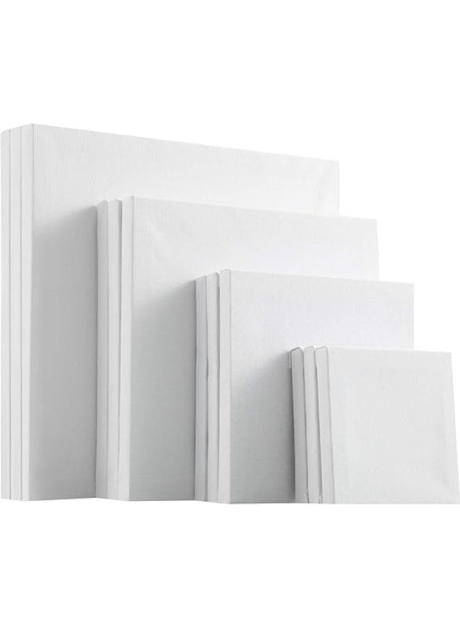 12 قطعة من قماش فني صغير بأحجام متنوعة مشدودة للرسم والرسم الحرفي (10*10/ 15*15 / 20*20 / 25*25) 3 قطع من كل مقاس - Image 1