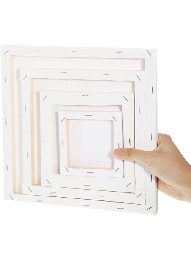 12 قطعة من قماش فني صغير بأحجام متنوعة مشدودة للرسم والرسم الحرفي (10*10/ 15*15 / 20*20 / 25*25) 3 قطع من كل مقاس - Image 2