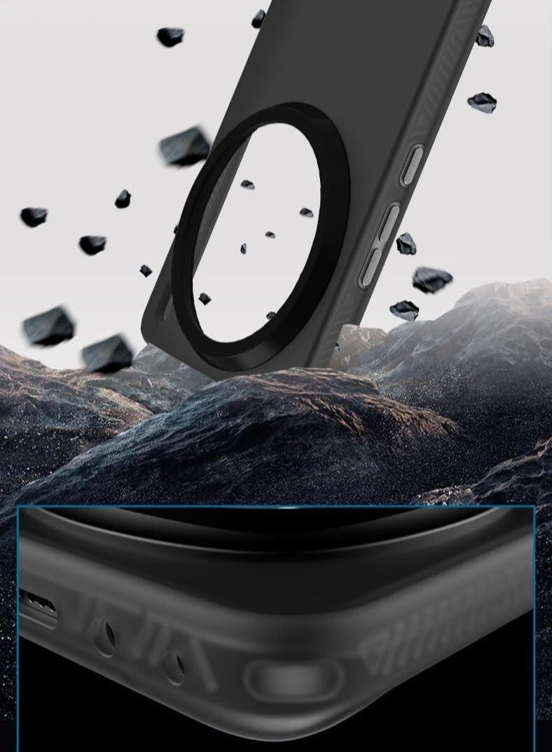 VKL Frosted Case Compatible with OPPO Find X8 Pro, Built In Magnetic Suction, Four Corner Built-in Airbags, Shock and Drop Resistant Cover for OPPO Find X8 Pro (Black) - Image 3