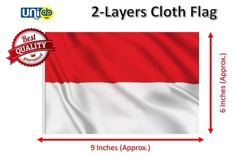 Uniq أعلام إندونيسيا والهند - قماش قطن لامع ومشرق مع قاعدة طاولة نحاسية أنيقة متقاطعة - Image 3