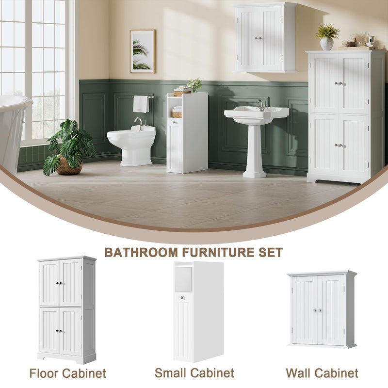 ChooChoo Slim Bathroom Storage Cabinet, Small Narrow Storage Organizer with Slide Out Drawers, Freestanding Toilet Paper Holder, Bathroom Cabinet for Small Places, White - Image 2