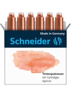 Schneider Fountain Pen Cartridge 6 Pack Orange  - Image 1