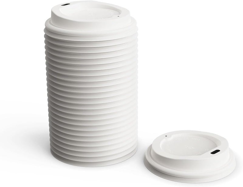 PERK Plastic Hot Cup Lid, 8 Oz., White - Image 4