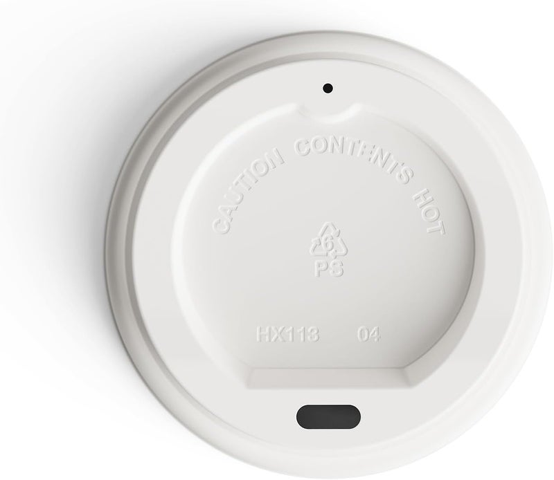 PERK Plastic Hot Cup Lid, 8 Oz., White - Image 2