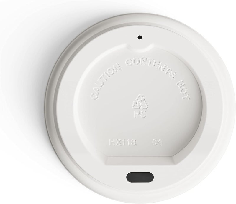 PERK Plastic Hot Cup Lid, 8 Oz., White - Image 5