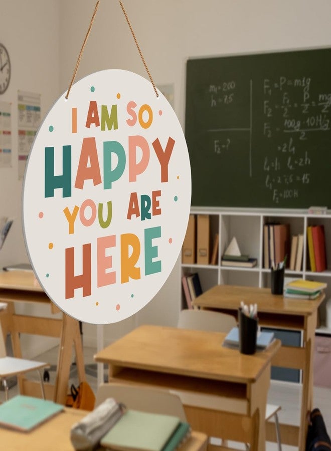HSNBT Nursery Classroom Wall Decor, Boho kindergarten Classroom Positive Wall Decor Kids Room Playroom Hanging Sign Decoration, I Am So Happy You Are Here - Image 5