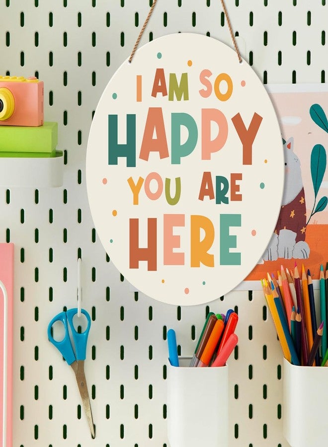 HSNBT Nursery Classroom Wall Decor, Boho kindergarten Classroom Positive Wall Decor Kids Room Playroom Hanging Sign Decoration, I Am So Happy You Are Here - Image 4