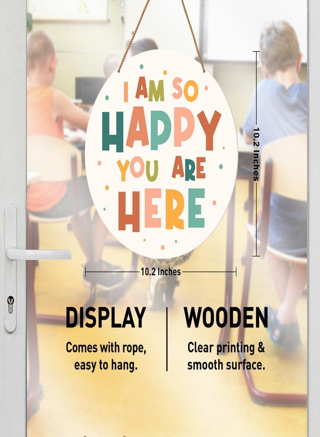 HSNBT Nursery Classroom Wall Decor, Boho kindergarten Classroom Positive Wall Decor Kids Room Playroom Hanging Sign Decoration, I Am So Happy You Are Here - Image 2