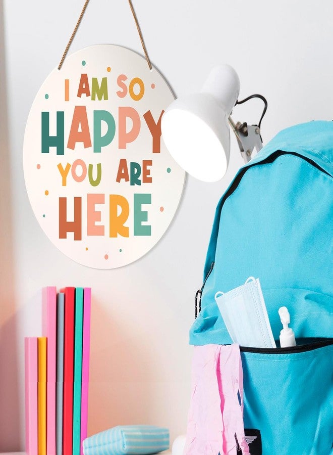 HSNBT Nursery Classroom Wall Decor, Boho kindergarten Classroom Positive Wall Decor Kids Room Playroom Hanging Sign Decoration, I Am So Happy You Are Here - Image 3