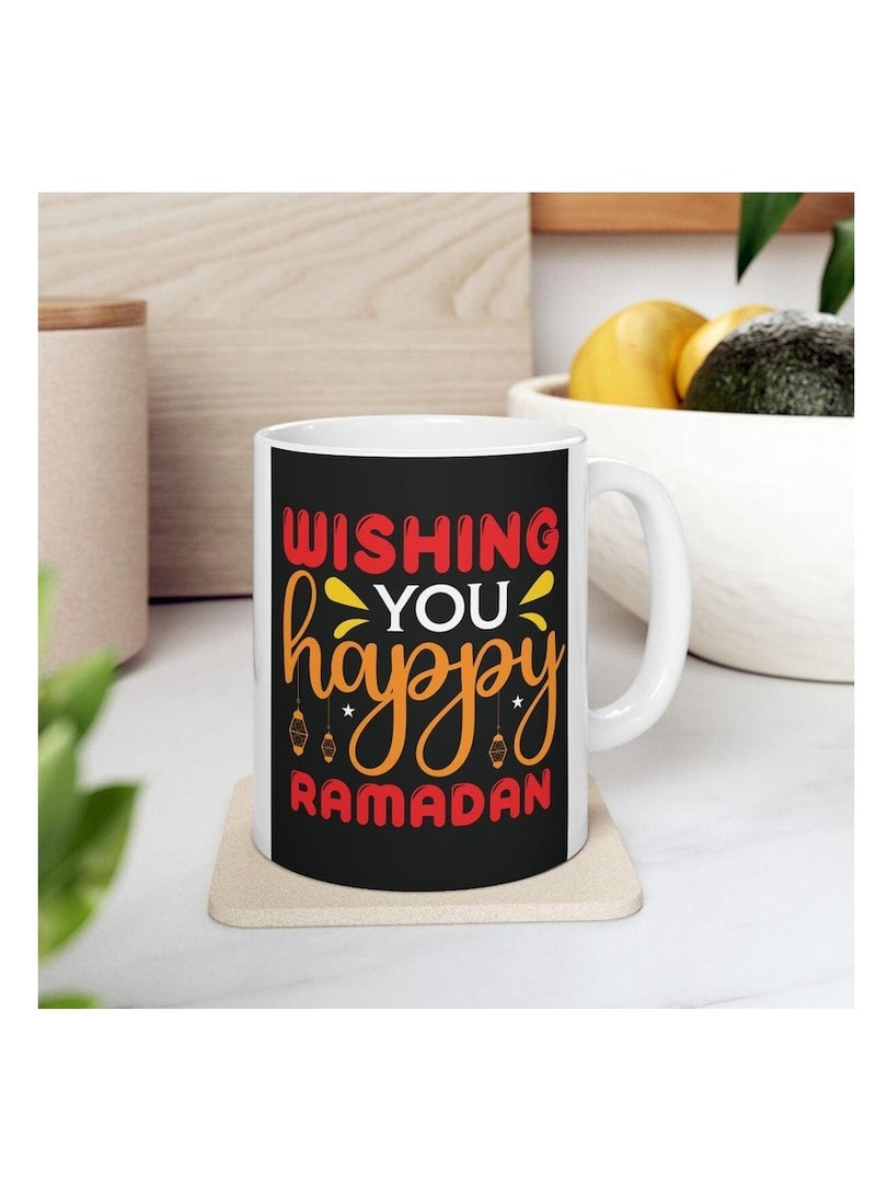 RYN كوب رمضان، كوب رمضان كريم، كوب هدية رمضان، كوب قهوة رمضان السعيد، هدية للمسلمين، هدية عيد، كأس رمضان، كوب هدية - Image 1