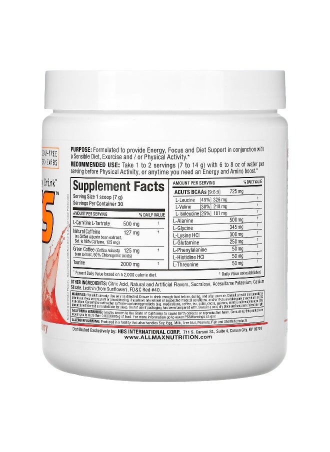 Allmax - ALLMAX, ACUTS™, Amino-Charged Energy Drink, Goji Berry, 7.4 oz (210 g) - Image 1