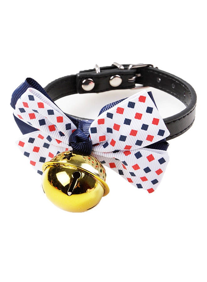 NIBEMINENT Adjustable Butterfly Collar Pet Tie Bell Blue/White 38centimeter