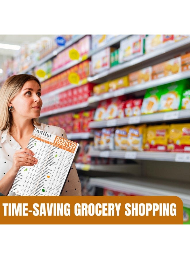 Fodlist Diabetes Food List. Your Grocery & Shopping List for Nutrition that Supports Blood Sugar Control and Diabetes Management. Counts Calories, Carbs, and Glycemic index- Pamphlet, Laminated, - Image 2