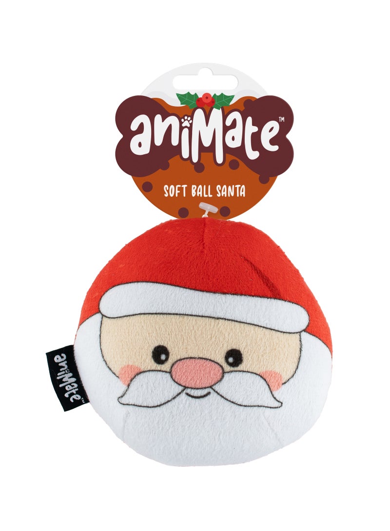 Christmas Character Soft Ball Santa Dog Toy