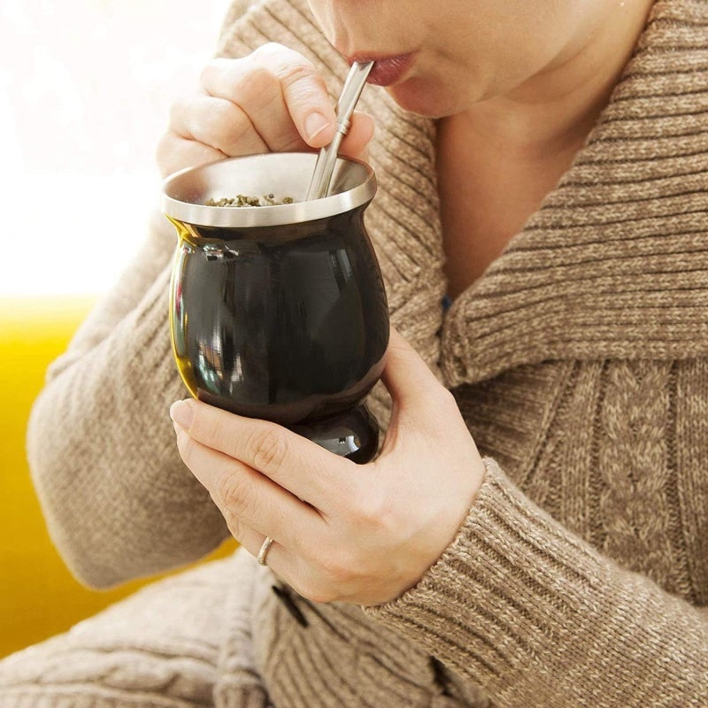 Yerba Mate Set Black Double-Wall Food-Grade Material - Versatile For Indoor Outdoor Use, Heat-Resistant, Easy To Clean Yerba Mate Kit For Yerba Mate Tea Coffee Beverage Lovers - Image 4