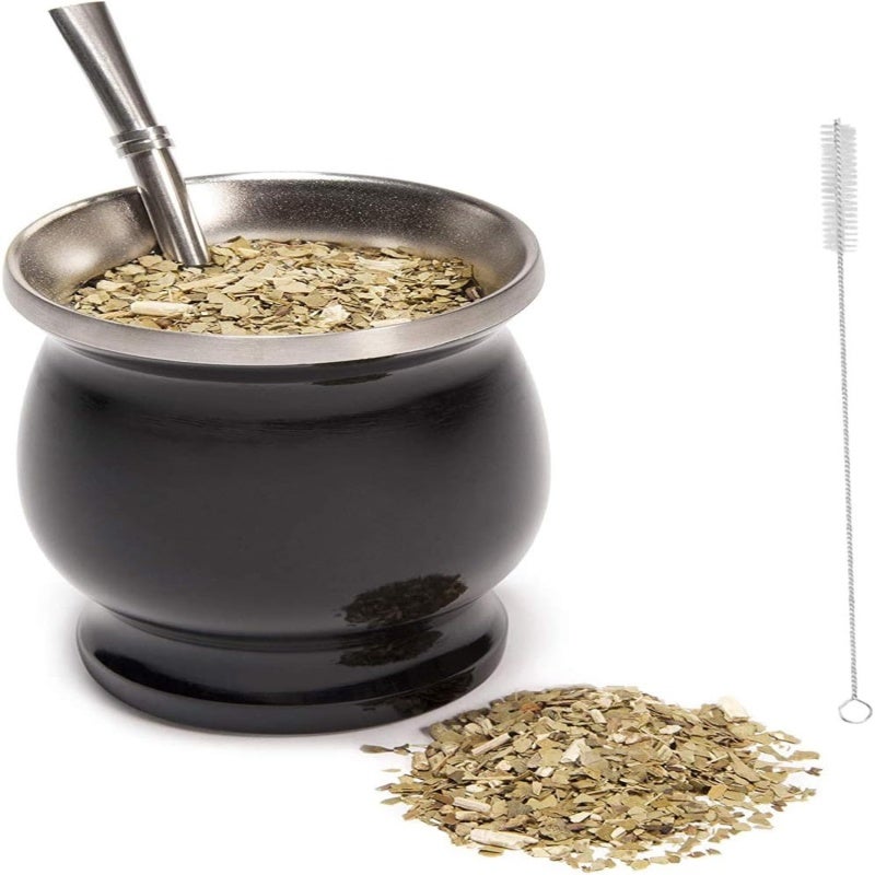 Yerba Mate Set Black Double-Wall Food-Grade Material - Versatile For Indoor Outdoor Use, Heat-Resistant, Easy To Clean Yerba Mate Kit For Yerba Mate Tea Coffee Beverage Lovers - Image 3