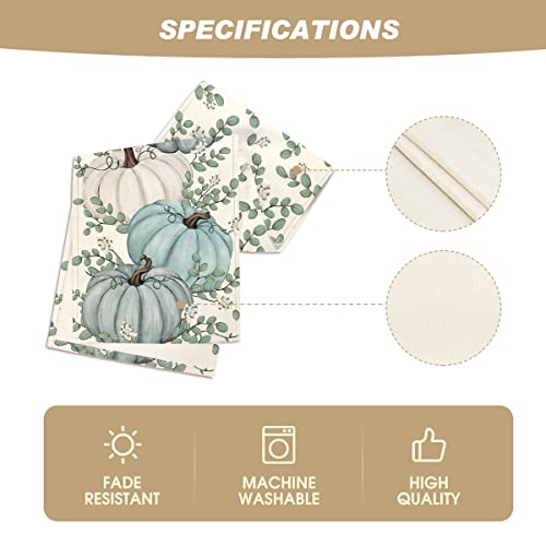 Artoid Mode Pumpkins Eucalyptus Leaves Fall Table Runner, Autumn Thanksgiving Kitchen Dining Table Decoration for Home Party Decor 13x72 Inch - Image 5