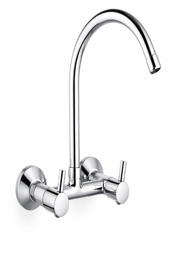 10X Brass Kitchen Sink Mixer Tap 2 in 1 BK-7405 Tap with 360° Swivel Spout | Hot & Cold Water Control | Chrome Plated | Heavy Brass Cartridge | Dual Lever Design - Image 1