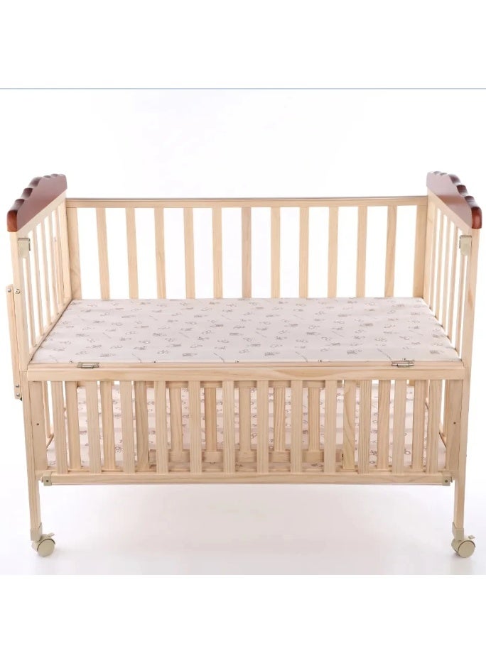 UNIKSAR Adjustable Wooden Baby Crib with Mosquito Net & Manual Rocking Feature - Bedside Co-Sleeper for Newborns | Attachable to Adult Bed | Safe & Portable - Image 1