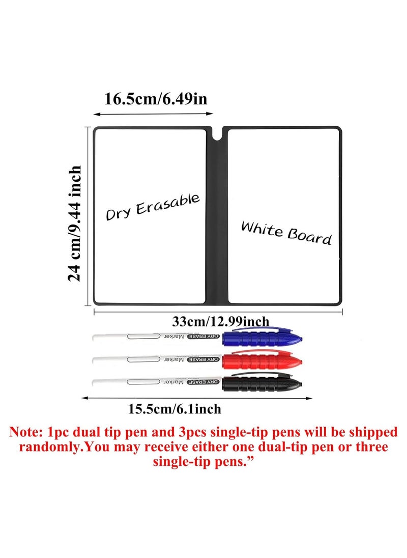 لوحة بيضاء صغيرة قابلة للمسح الجاف A5 دفتر ملاحظات مصغّر لوحات بيضاء مكتبية مع أقلام قابلة للمسح مزدوجة الجوانب مذكرة محمولة لوحة بيضاء قائمة المهام قابلة لإعادة الاستخدام لوحة بيضاء للمسح الجاف لمستلزمات المكتب - Image 5