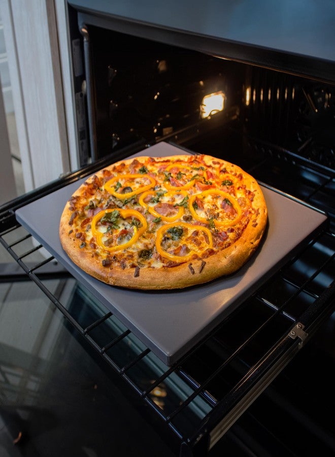 Old Stone Pizza Kitchen Glazed Rectangle Pizza Stone for Oven and Grill, 14x16 inch - Image 2