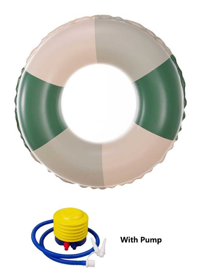 90CM Stripe Printed Green Swimming Ring Inflatable Pool Float Floaties Air Sofa Floating Large Backrest Mesh Bottom Water Party Summer Beach - Image 1