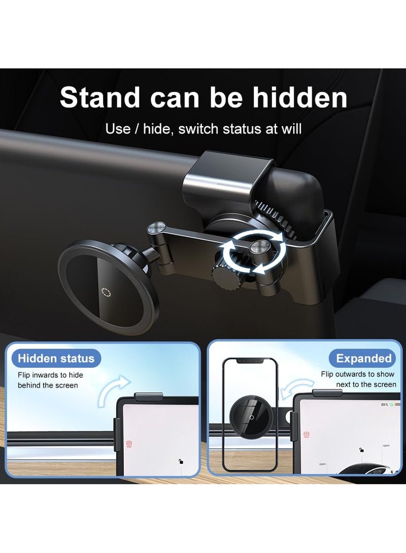 سيوسي حامل هاتف تيسلا المغناطيسي، دعامة تعليق لشاشة التحكم المركزية للسيارة، مناسبة لطراز تيسلا S/3/X/Y، حامل هاتف ممتص مغناطيسي، متوافق مع هواتف iPhone وSamsung وغيرها من الهواتف - Image 3