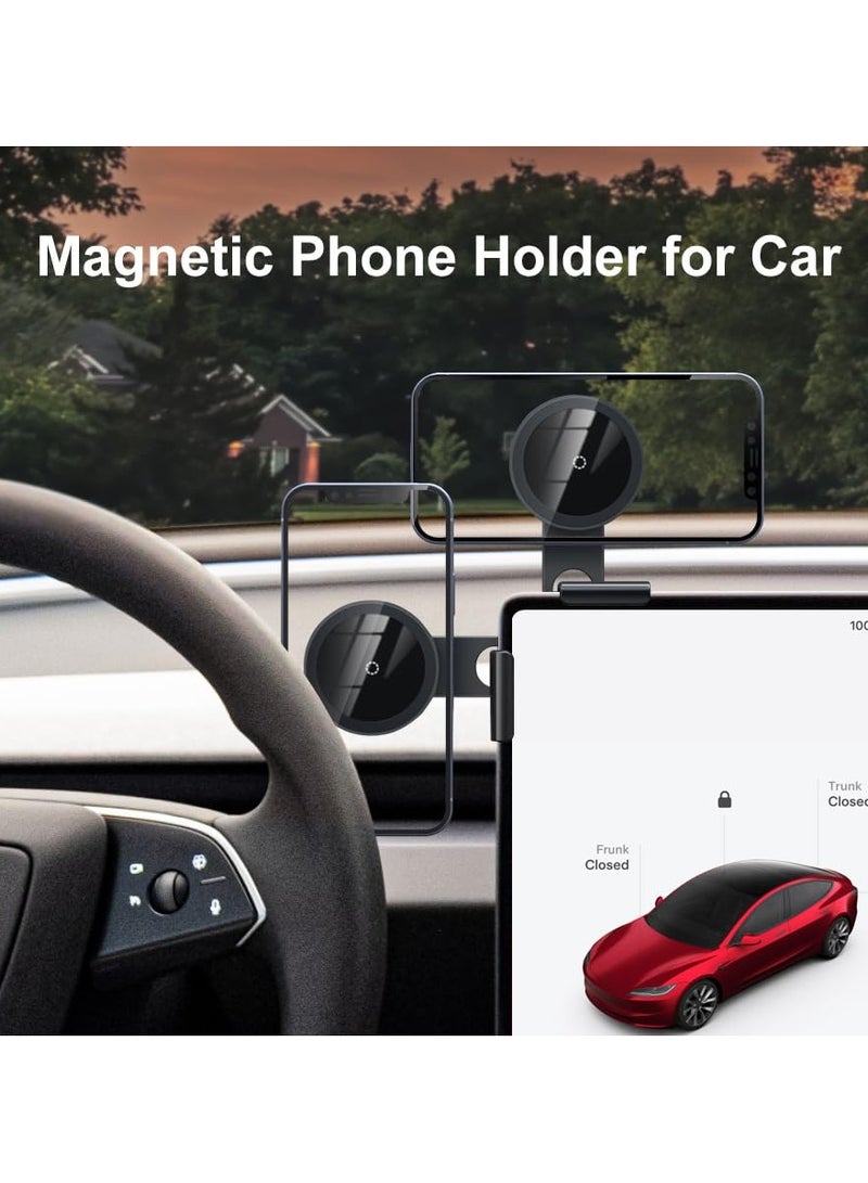 سيوسي حامل هاتف تيسلا المغناطيسي، دعامة تعليق لشاشة التحكم المركزية للسيارة، مناسبة لطراز تيسلا S/3/X/Y، حامل هاتف ممتص مغناطيسي، متوافق مع هواتف iPhone وSamsung وغيرها من الهواتف - Image 2