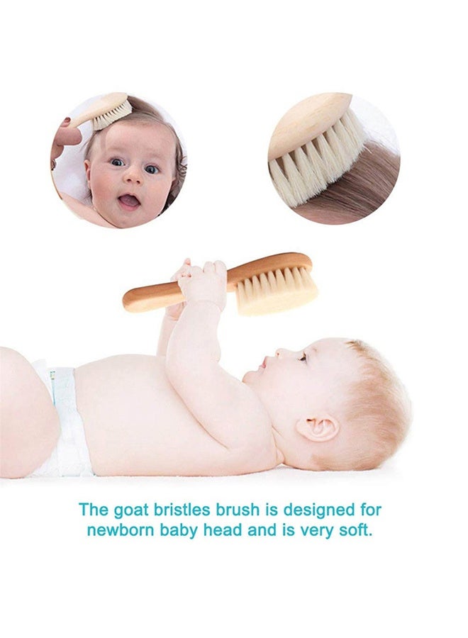 Baby Hair Bush and Comb Set -Nature Lotus Wood with Soft Goat Bristle and Pear Wood Comb for Newborns & Toddlers - Image 3