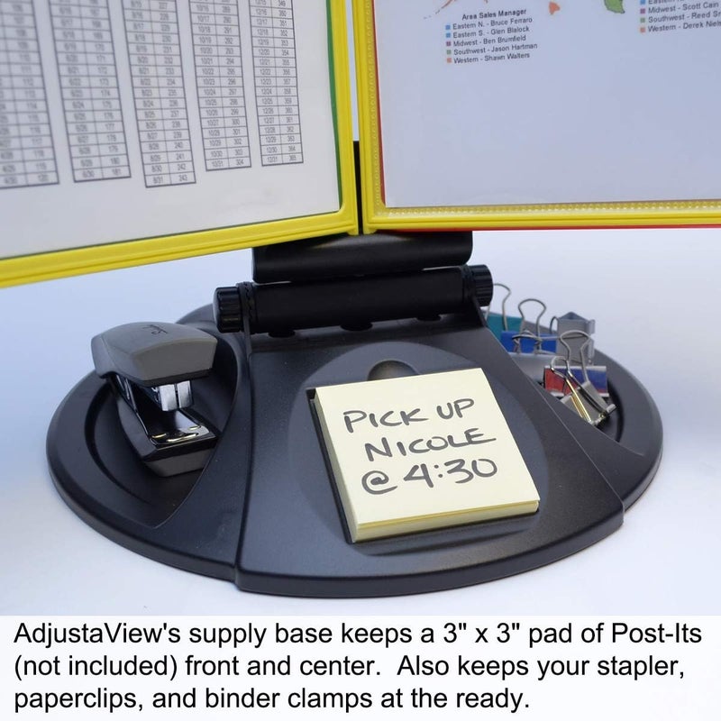 Ultimate Office AdjustaView 10-Pocket Desk Reference Organizer with Supplies Storage Base and EZ-Load Pockets to Hold 20 Sheets of Paper, Includes Fast Find Indexing Tabs (Colored Pockets) - Image 5