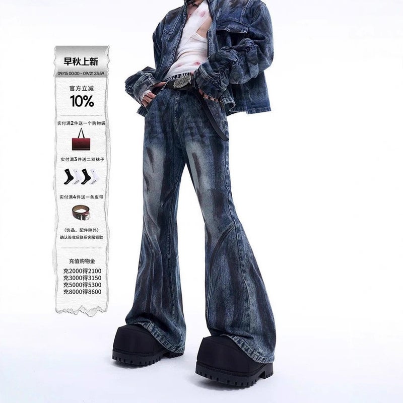 Unisex Classic Denim Jeans Loose Fit Daily Outdoor Wear - Image 2
