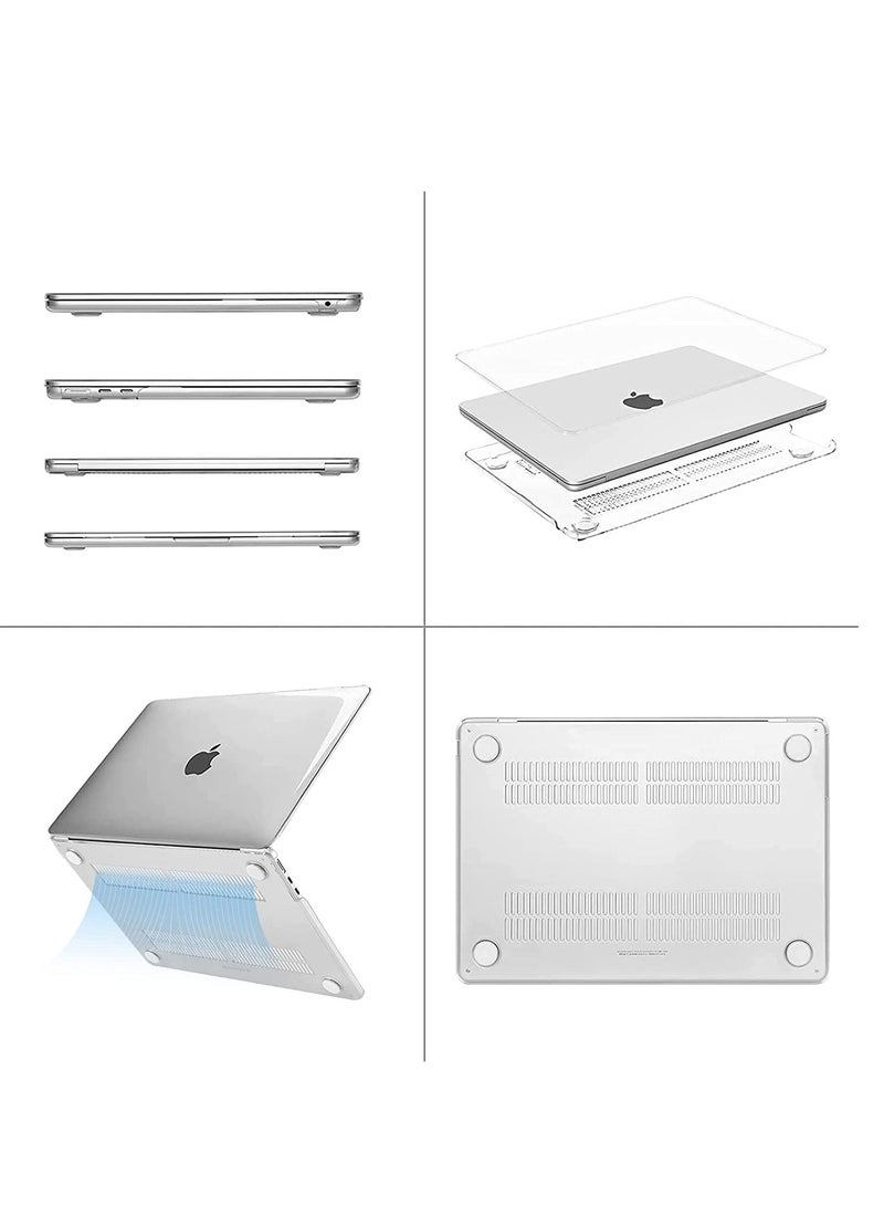 جراب MacBook Air 13.6 بوصة 2022 2023 Release A2681 M2 رقاقة مع شاشة Retina سائلة وغطاء بلاستيكي صلب ومعرف اللمس وغطاء لوحة مفاتيح شفاف كريستالي - Image 3