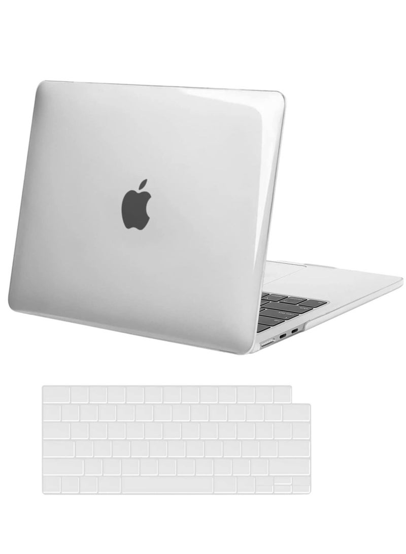جراب MacBook Air 13.6 بوصة 2022 2023 Release A2681 M2 رقاقة مع شاشة Retina سائلة وغطاء بلاستيكي صلب ومعرف اللمس وغطاء لوحة مفاتيح شفاف كريستالي - Image 4