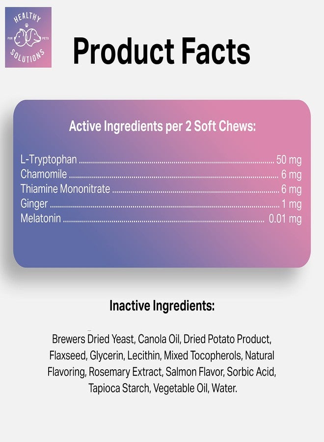 هيلثي سيلوشنز فور بيتس مضغ مهدئ للقطط - مكافآت مهدئة للقطط لتخفيف القلق والتوتر، والعواصف، والتنظيف، والألعاب النارية، والفراق، والسفر، ودوار الحركة - صنع في الولايات المتحدة الأمريكية (60 قطعة مضغ طرية - للقطط) - Image 5