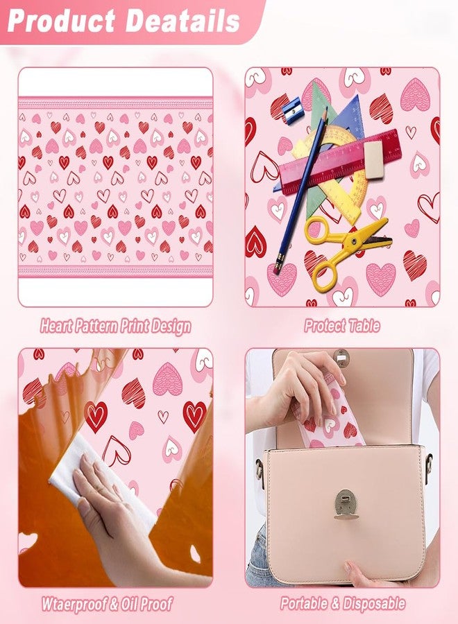 Libemskix Valentines Tablecloth, 2 Pcs Valentines Day Tablecloth Plastic 54x108 Inch Red Pink Love Heart Table Cloth Valentines Table Cloth Disposable Rectangle Table Cover for Wedding Anniversary Decorations - Image 4