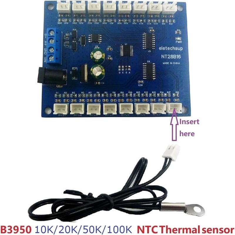16 Channel RS485 Temperature Collector Modbus RTU Paperless Recorder With B3950 NTC Sensor - Image 5
