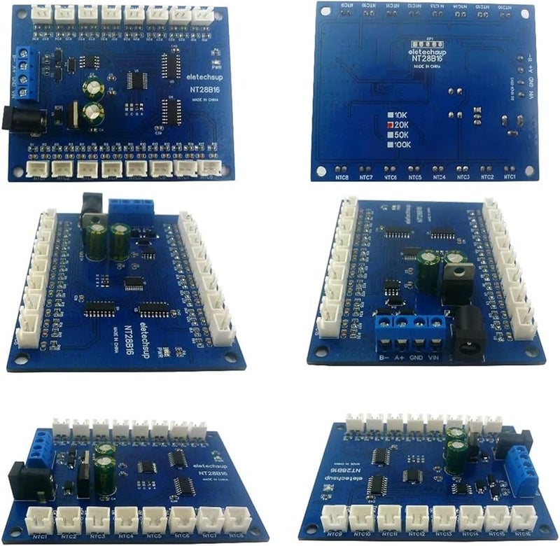 16 Channel RS485 Temperature Collector Modbus RTU Paperless Recorder With B3950 NTC Sensor - Image 1