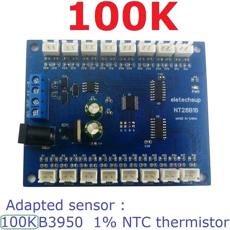 16 Channel RS485 Temperature Collector Modbus RTU Paperless Recorder With B3950 NTC Sensor - Image 3