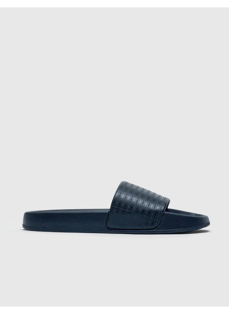 Cabani Navy Blue Rubber Sole Men's Slippers